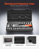 Darrahopens Auto Accessories > Auto Accessories Others > Automotive Repair & Speciality Tools VEVOR Socket Set, 39 Pieces, 9.5 & 6.4 mm Drive Socket and Ratchet Set, SAE and Metric Size, Mechanic Tool Kit with Ratchet Wrench, Accessories, Storage Case, CR-V Alloy Steel, for Automotive Repair