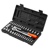 Darrahopens Auto Accessories > Auto Accessories Others > Automotive Repair & Speciality Tools VEVOR Socket Set, 39 Pieces, 9.5 & 6.4 mm Drive Socket and Ratchet Set, SAE and Metric Size, Mechanic Tool Kit with Ratchet Wrench, Accessories, Storage Case, CR-V Alloy Steel, for Automotive Repair