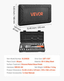 Darrahopens Auto Accessories > Auto Accessories Others > Automotive Repair & Speciality Tools VEVOR Socket Set, 39 Pieces, 9.5 & 6.4 mm Drive Socket and Ratchet Set, SAE and Metric Size, Mechanic Tool Kit with Ratchet Wrench, Accessories, Storage Case, CR-V Alloy Steel, for Automotive Repair