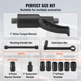 Darrahopens Auto Accessories > Auto Accessories Others > Automotive Repair & Speciality Tools VEVOR Torque Multiplier, Heavy Duty Torque Multiplier Wrench Set, 1 Inch Drive Lug Nut Wrench Torque Multiplier, 1:58 4800N.m Lug Nut Remover, with 8 Sockets and Storage Case for Truck Trailer RV