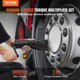 Darrahopens Auto Accessories > Auto Accessories Others > Automotive Repair & Speciality Tools VEVOR Torque Multiplier, Heavy Duty Torque Multiplier Wrench Set, 1 Inch Drive Lug Nut Wrench Torque Multiplier, 1:58 4800N.m Lug Nut Remover, with 4 Sockets and Storage Case for Truck Trailer RV