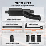 Darrahopens Auto Accessories > Auto Accessories Others > Automotive Repair & Speciality Tools VEVOR Torque Multiplier, Heavy Duty Torque Multiplier Wrench Set, 1 Inch Drive Lug Nut Wrench Torque Multiplier, 1:58 4800N.m Lug Nut Remover, with 4 Sockets and Storage Case for Truck Trailer RV