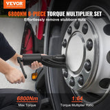Darrahopens Auto Accessories > Auto Accessories Others > Automotive Repair & Speciality Tools VEVOR Torque Multiplier, Heavy Duty Torque Multiplier Wrench Set, 1 Inch Drive Lug Nut Wrench Torque Multiplier, 1:64 6800N.m Lug Nut Remover, with 8 Sockets and Storage Case for Truck Trailer RV