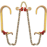 Darrahopens Auto Accessories > Auto Accessories Others > Automotive Repair & Speciality Tools VEVOR V Bridle Chain, 5/16 in x 2 ft Bridle Tow Chain, Grade 80 V-Bridle Transport Chain, 9260 Lbs Break Strength with TJ Hooks and Crab Hooks, Heavy Duty Pear Link Connector and Chain Shorteners
