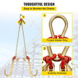Darrahopens Auto Accessories > Auto Accessories Others > Automotive Repair & Speciality Tools VEVOR V Bridle Chain, 5/16 in x 2 ft Tow Chain Bridle, Grade 80 V-Bridle Transport Chain, 9260 Lbs Break Strength with TJ Hooks & Grab Hooks, Heavy Duty Pear Link Connector and Chain Shorteners