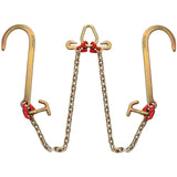 Darrahopens Auto Accessories > Auto Accessories Others > Automotive Repair & Speciality Tools VEVOR V Bridle Chain, 5/16 in x 2 ft Tow Chain Bridle, Grade 80 V-Bridle Transport Chain, 9260 Lbs Break Strength with TJ Hooks & Grab Hooks, Heavy Duty Pear Link Connector and Chain Shorteners