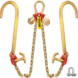 Darrahopens Auto Accessories > Auto Accessories Others > Automotive Repair & Speciality Tools VEVOR V Bridle Chain, 5/16 in x 2 ft Tow Chain Bridle, Grade 80 V-Bridle Transport Chain, 9260 Lbs Break Strength with TJ Hooks & Grab Hooks, Heavy Duty Pear Link Connector and Chain Shorteners