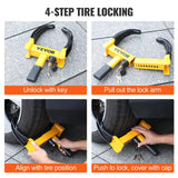 Darrahopens Auto Accessories > Auto Accessories Others > Automotive Repair & Speciality Tools VEVOR Wheel Lock, 2 Packs Universal Wheel Clamp Lock, Adjustable Anti Theft Trailer Lock Wheel Clamp, Heavy-duty Steel Tire Lock for ATV RV SUV Car Golf Cart Boats Motorcycles, with 6 Keys