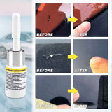 Windshield Repair Kit, Cracked Glass Repair Glue for Chips, Bubbles, Star and Half Moon Cracks