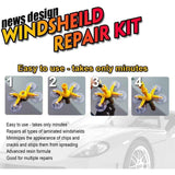 Windshield Repair Kit, Cracked Glass Repair Glue for Chips, Bubbles, Star and Half Moon Cracks