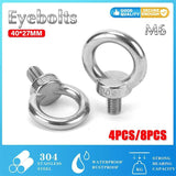 Darrahopens Auto Accessories > Auto Accessories Others > Cross Bar 4/8PCS Eye Bolt Tie Down Kit For Rhino Pioneer Platform Roof Rack Fix The 4WD Awning - 4PCS