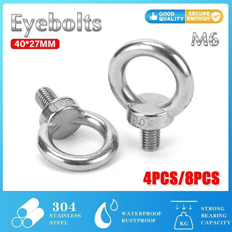 Darrahopens Auto Accessories > Auto Accessories Others > Cross Bar 4/8PCS Eye Bolt Tie Down Kit For Rhino Pioneer Platform Roof Rack Fix The 4WD Awning - 4PCS