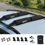 Darrahopens Auto Accessories > Auto Accessories Others > Cross Bar GIANTZ Kayak Roof Rack for Car, Universal Soft Roof Rack Pads for Surfboard SUP Canoe, Roof Bars for SUV Sedan without Side Rails, Portable Cross Bars with 4.5m Tie Down Straps & Ropes, 80kg Capacity