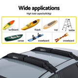 Darrahopens Auto Accessories > Auto Accessories Others > Cross Bar GIANTZ Kayak Roof Rack for Car, Universal Soft Roof Rack Pads for Surfboard SUP Canoe, Roof Bars for SUV Sedan without Side Rails, Portable Cross Bars with 4.5m Tie Down Straps & Ropes, 80kg Capacity