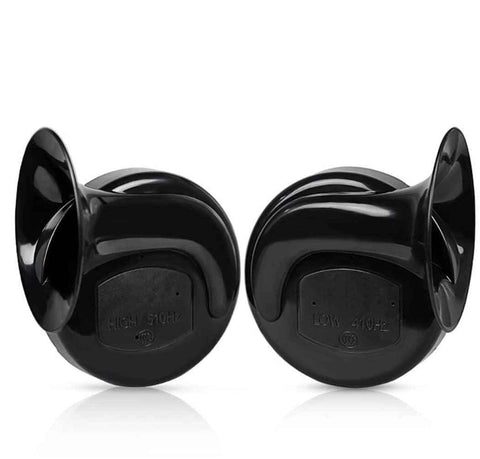Darrahopens Auto Accessories > Auto Accessories Others > Fuel & Exhaust Train Horn for Truck 2pcs 12V Air Horn for Car Snail Electric Air Horn Marine Boat Loud Alarm Kit Boat Motorcycle Dual-tone Car Horn Loud Signal (Black)