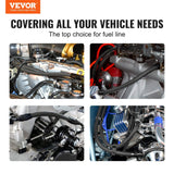 Darrahopens Auto Accessories > Auto Accessories Others > Fuel & Exhaust VEVOR 6AN Fuel Line Kit, 6.1 m Fuel Hose Kit, 0.86 cm Nylon Stainless Steel Braided Fuel Line Oil/Gas/Diesel Hose End Fitting Kit, with 12 PCS Swivel Fitting Adapter Kit, Black