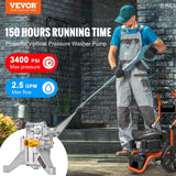 Darrahopens Auto Accessories > Auto Accessories Others > Fuel & Exhaust VEVOR Pressure Washer Pump, 22 mm Shaft Vertical, 3400 PSI, 2.5 GPM, Replacement Power Washer Pumps Kit, Parts Washer Pump, Compatible with Honda, Simpson, RYOBI, Briggs & Stratton, Subaru, Craftsman