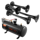Darrahopens Auto Accessories > Auto Accessories Others > Fuel & Exhaust VEVOR Train Horns Kit, 4 Trumpet Air Horn Kit, 150dB Train Horns for Pickup Trucks, 12V 120 psi Air Compressor 0.8 Gal/3 L Tank with Gauge for Any 12V Vehicle Car Truck Train Van Boat