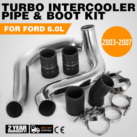 Darrahopens Auto Accessories > Auto Accessories Others > Fuel & Exhaust VEVOR Turbo Intercooler Pipe & Boot Kit Silver for 03-07 Ford 6.0L Powerstroke Diesel