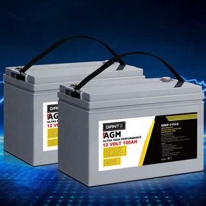 Darrahopens Auto Accessories > Auto Accessories Others Giantz AGM Deep Cycle Battery 12V 100Ah Marine Sealed Power Portable Solar x2