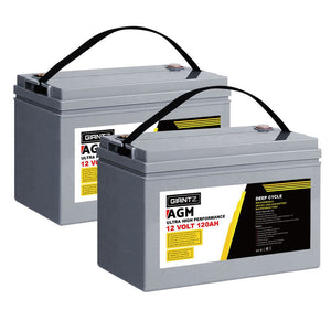 Darrahopens Auto Accessories > Auto Accessories Others Giantz AGM Deep Cycle Battery 12V 120Ah Marine Sealed Power Portable Solar X2