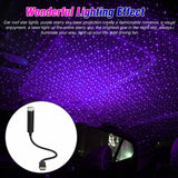 Darrahopens Auto Accessories > Lights Starry Sky Projection Lamp Blue Purple Violet Mini USB Car Roof Star Night Light