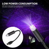 Darrahopens Auto Accessories > Lights Starry Sky Projection Lamp Blue Purple Violet Mini USB Car Roof Star Night Light