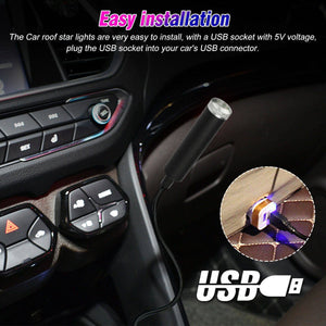 Darrahopens Auto Accessories > Lights Starry Sky Projection Lamp Blue Purple Violet Mini USB Car Roof Star Night Light