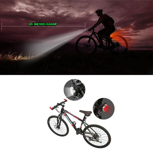 darrahopens Auto Accessories > Lights Waterproof Bicycle Bike Lights Front Rear Tail Light Lamp USB Rechargeable IPX4