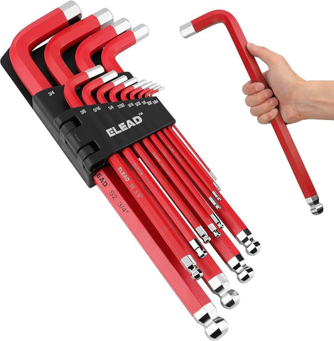 Darrahopens Auto Accessories > Tools ELEAD 13Pc Extra Large Hex Key Set Long Allen Key Wrench Ball End SAE 5/64"-3/4