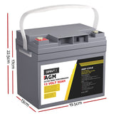 Darrahopens Auto Accessories > Tools Giantz 12V 50Ah AGM Deep Cycle Battery Marine Sealed Power Solar 4WD Camping