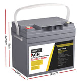 Darrahopens Auto Accessories > Tools Giantz 12V 50Ah AGM Deep Cycle Battery Marine Sealed Power Solar 4WD Camping