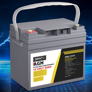 Darrahopens Auto Accessories > Tools Giantz 12V 50Ah AGM Deep Cycle Battery Marine Sealed Power Solar 4WD Camping