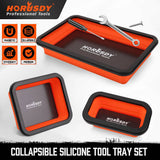Darrahopens Auto Accessories > Tools HORUSDY 3Pc Orange Magnetic Parts Tray Set Tool Trays Storage Organizer Screw