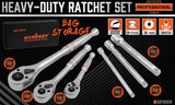 Darrahopens Auto Accessories > Tools Mini Ratchet Spanner 1/2 3/8 1/4 Drive 90 Tooth Extension Bar Workshop With Bag