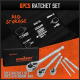 Darrahopens Auto Accessories > Tools Mini Ratchet Spanner 1/2 3/8 1/4 Drive 90 Tooth Extension Bar Workshop With Bag