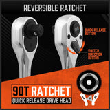 Darrahopens Auto Accessories > Tools Mini Ratchet Spanner 1/2 3/8 1/4 Drive 90 Tooth Extension Bar Workshop With Bag