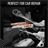 Darrahopens Auto Accessories > Tools Mini Ratchet Spanner 1/2 3/8 1/4 Drive 90 Tooth Extension Bar Workshop With Bag