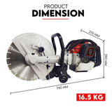 Darrahopens Auto Accessories > Tools Petrol Demolition Saw 75CC Concrete Cut Off Wet Demo Road Cutter Brick 350MM