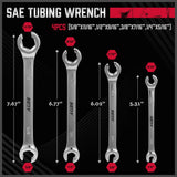 Darrahopens Auto Accessories > Tools SEDY 4Pc Flare Nut Spanner Set SAE Brake Line Wrench Offset Head Organizer Pouch