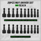 Darrahopens Auto Accessories > Tools Swanlake 20Pcs Garden Tools Power Nut Driver Set Impact Drill SAE and Metric(will be no tracking)