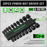 Darrahopens Auto Accessories > Tools Swanlake 20Pcs Garden Tools Power Nut Driver Set Impact Drill SAE and Metric(will be no tracking)