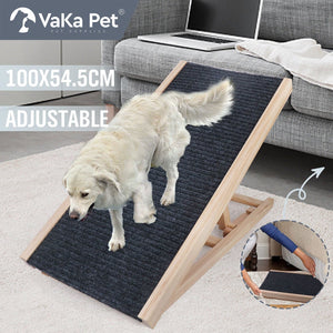 Darrahopens Auto Accessories > Tools VaKa 100cm Foldable Dog Pet Ramp Adjustable Height Dogs Stairs For Bed Sofa 82007