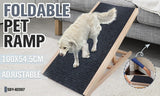 Darrahopens Auto Accessories > Tools VaKa 100cm Foldable Dog Pet Ramp Adjustable Height Dogs Stairs For Bed Sofa 82007