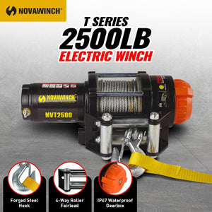 Darrahopens Auto Accessories > Winches Novawinch 1360kg 12v Electric Winch With Steel Cable & Remote Control 3000lbs