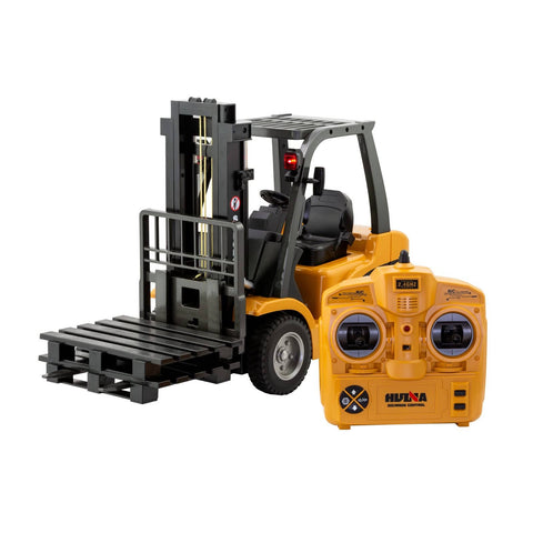 Darrahopens Baby & Kids > Baby & Kid's Toys > Activity Toys 1:10 Scale 2.4G 8-Channel Metal Remote Control Forklift Construction Vehicle with Lifting Function & Sound