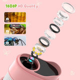 Darrahopens Baby & Kids > Baby & Kid's Toys > Activity Toys 1000x Digital Children's Microscope - With 2 Inch IPS Screen & 8 LED Lights - Handy & Easy to Use for Nature Research - Pink