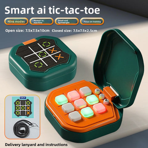 Darrahopens Baby & Kids > Baby & Kid's Toys > Activity Toys 2 Pack Green AI Tic-Tac-Toe Handheld Game Electronic Logic Training Machine with 9 Game Modes and Light-up Buttons for Kids Age 3+ Australian Home Travel