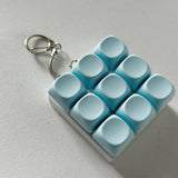 Darrahopens Baby & Kids > Baby & Kid's Toys > Activity Toys 2-Pack Light Blue Mechanical 9-Keyboard Fingertip Toy Keychain - Key Pressure Relief, PVC Fingertip Toy
