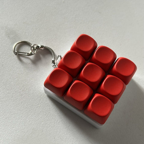 Darrahopens Baby & Kids > Baby & Kid's Toys > Activity Toys 2-Pack Red Mechanical 9-Keyboard Fingertip Toy Keychain - Key Pressure Relief, PVC Fingertip Toy